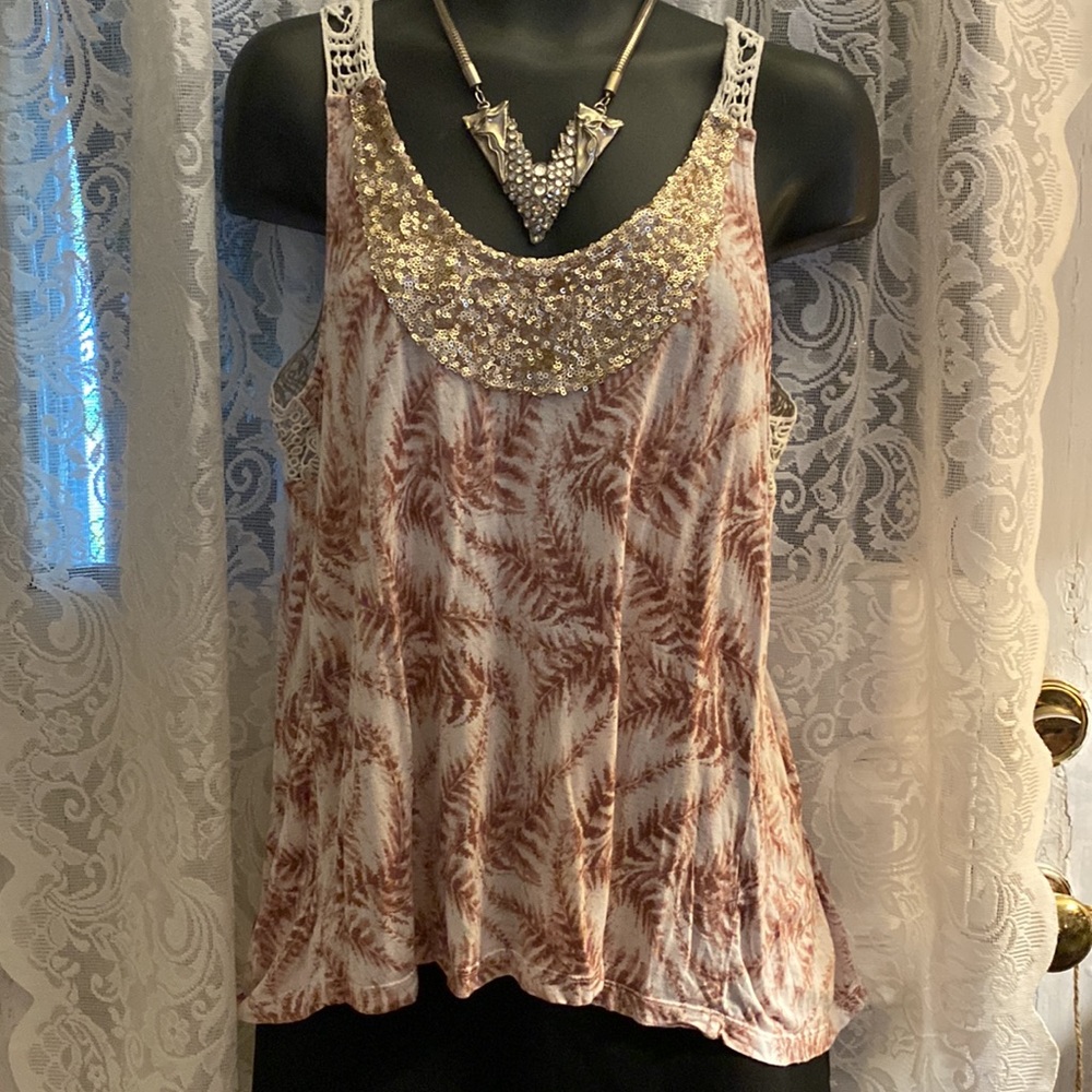 RW&CO tank top with sequins and lace - Medium